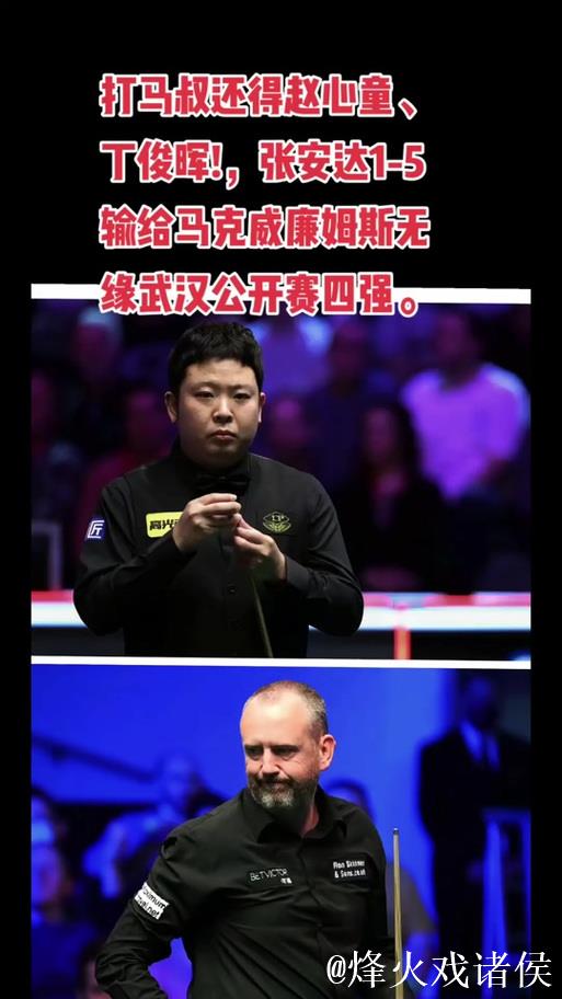 张安达1-5不敌威廉姆斯 无缘武汉公开赛半决赛